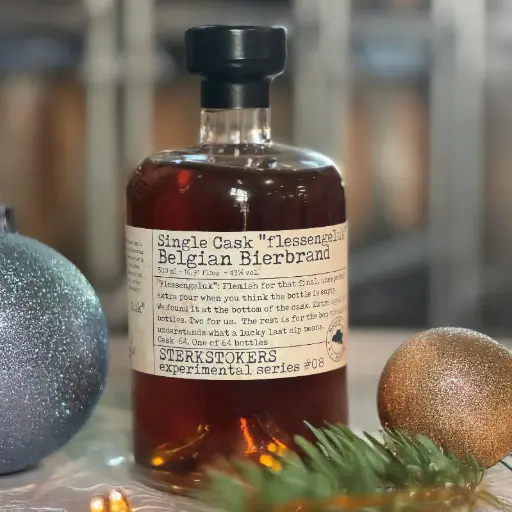 [A7239] Belgium Bierbrand Cask 64 , serie 08  "FLESSENGELUK" 43%- 500 ml.